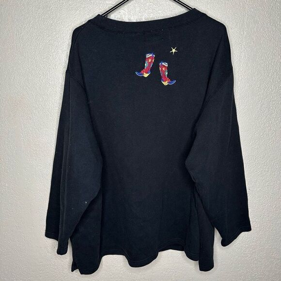 VTG Western Cowboy Boots “Keep Up Your Heels” Pullover - Picture 5 of 7